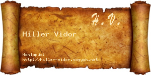 Hiller Vidor névjegykártya